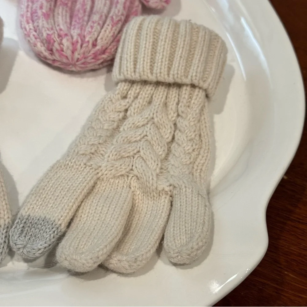 Gap Cozy Kids' Mittens Set - Pink and Cream